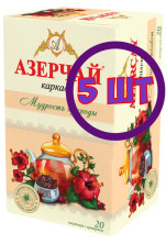 Чай Азерчай чёрный «Мудрость природы» чайн. напиток с каркаде, 20 пак*1,8г (комплект 5 шт.) 2760513