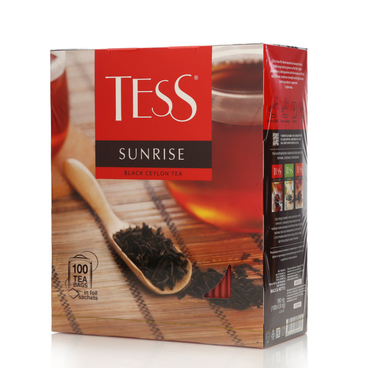 Чай черный в пакетиках для чашки Tess Sunrise (Тесс Санрайз) 100*1.8 г 6009181