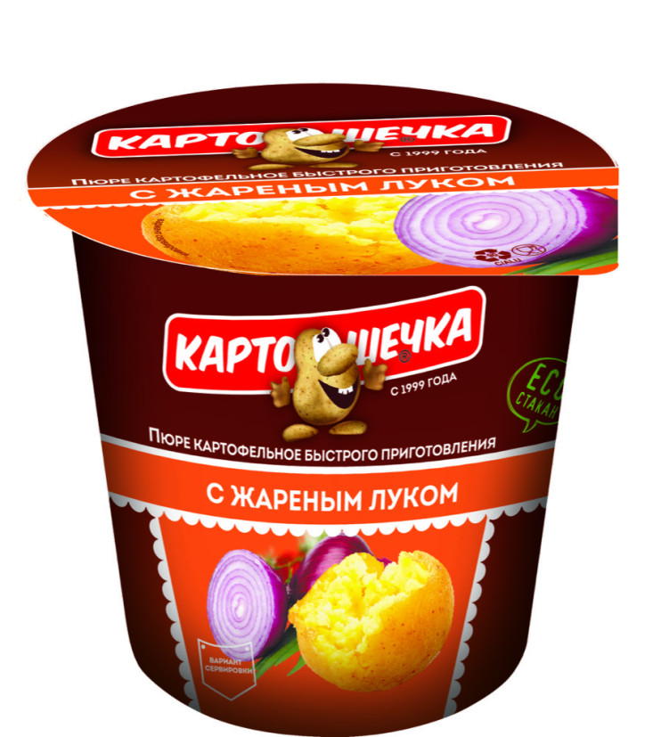 Картошечка ЭКО-Термостакан пюре карт. с жареным луком 41 г (16) КП6007