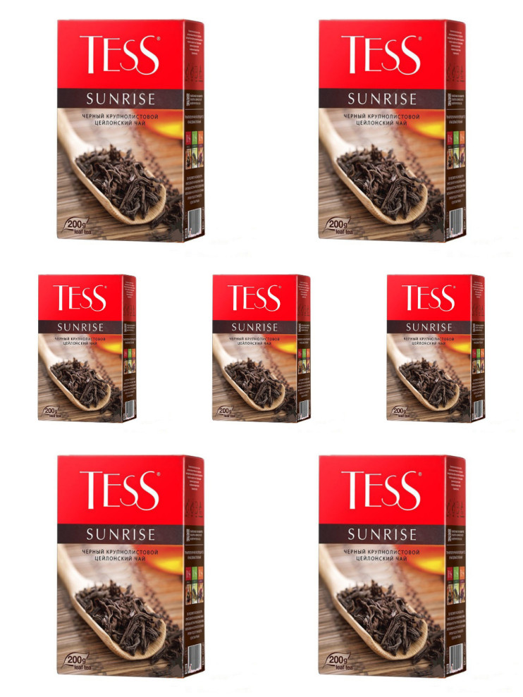 Чай черный листовой Tess Sunrise (Тесс Санрайз), 200 г (комплект 7 шт.) 6010040