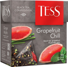 Чай черный в пирамидках Tess Grapefruit Chill (Тесс Грейпфрут Чил), 20*1,8 г