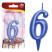 Свеча для торта "Овал" цифра 6 (синий), 8х4х1,2 см. (арт. МС5-46)