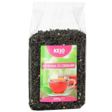 Kejofoods "Клубника со сливками"(черный с клубникой,лист. ежевики) 200 г м/у (12)