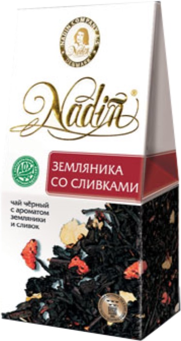 Чай черный листовой Nadin Земляника со сливками, 50 г