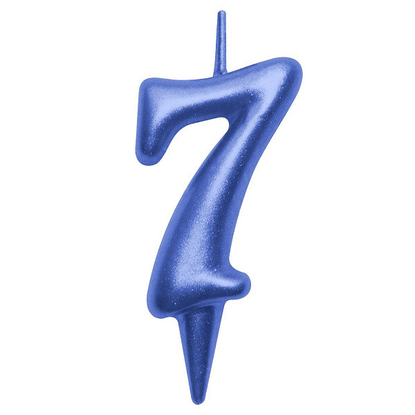 Свеча для торта "Овал" цифра 7 (синий), 8х4х1,2 см. (арт. МС5-47)