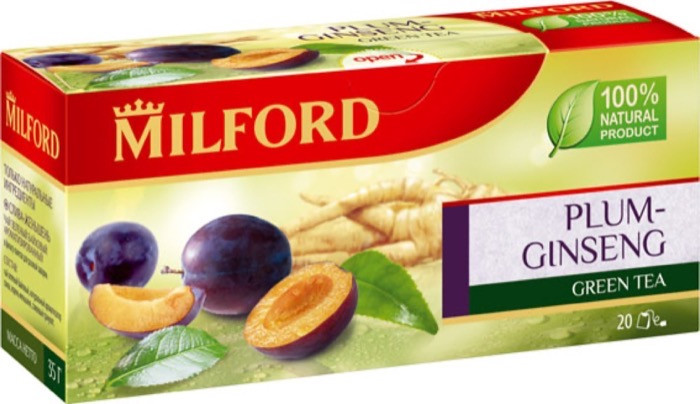 Milford Зеленый Слива - Женьшень 20 пак. х 1,75 г(12)