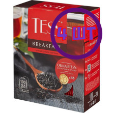 Чай черный в пакетиках для чашки Tess Breakfast (Тесс Брекфаст) 100*1.8 г (комплект 4 шт.) 6014468