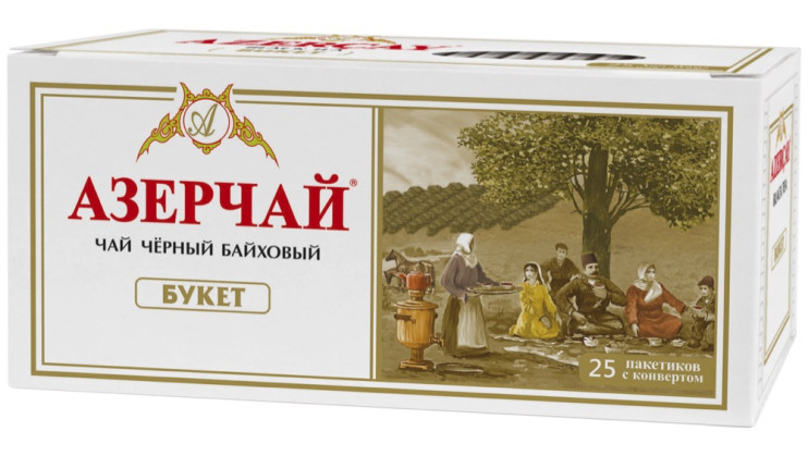 Чай черный в пакетиках для чашки Азерчай Букет, 25*2 г