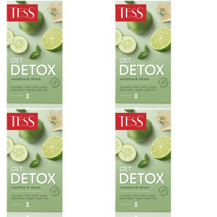 Tess  Detox Чайный напиток в пакетиках 20 шт (комплект 4 шт.) 6016691