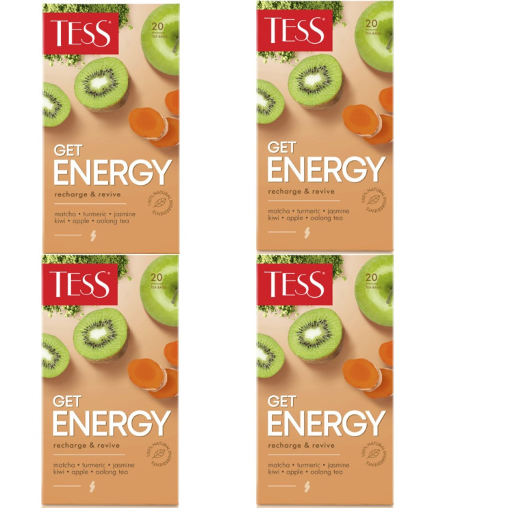 Tess  Energy Чайный напиток в пакетиках 20 шт (комплект 4 шт.) 6016707