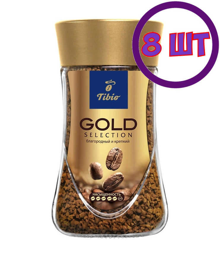 Кофе растворимый Tibio Gold Selection, стеклянная банка, 95 г (комплект 8 шт.) 4767490
