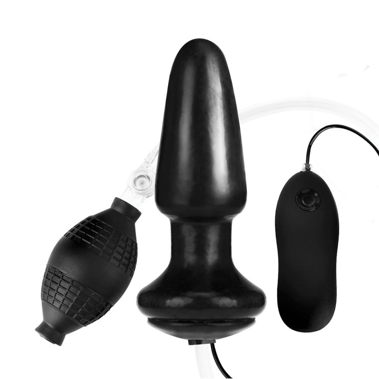 Надувная вибрирующая анальная пробка  Inflatable Vibrating Butt Plug - 10,2 см. (арт. 132521)