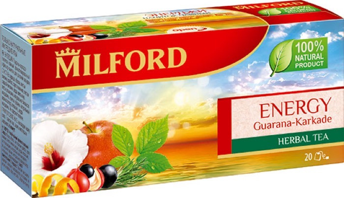 Milford Напиток чайный Энрджи(гуарана,масло мандарина,лист ежевики,яблоко,цедра апельс.) 20 пак. х 2