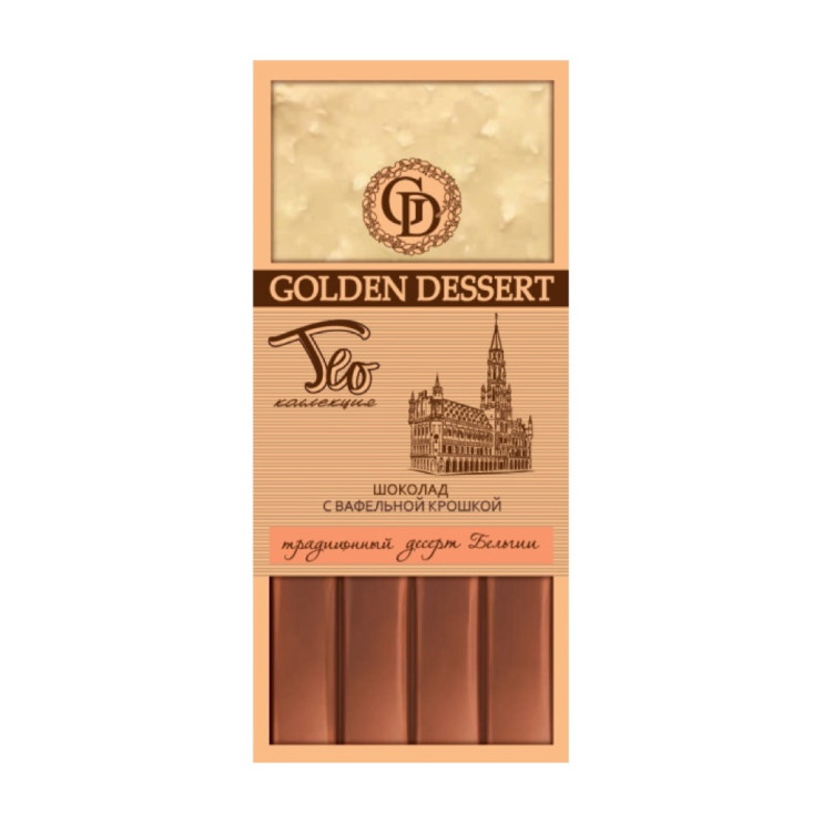 Golden Dessert Golden Dessert Традиционный десерт Бельгии 100 г бел/мол. вафел.крошка, картон (10)