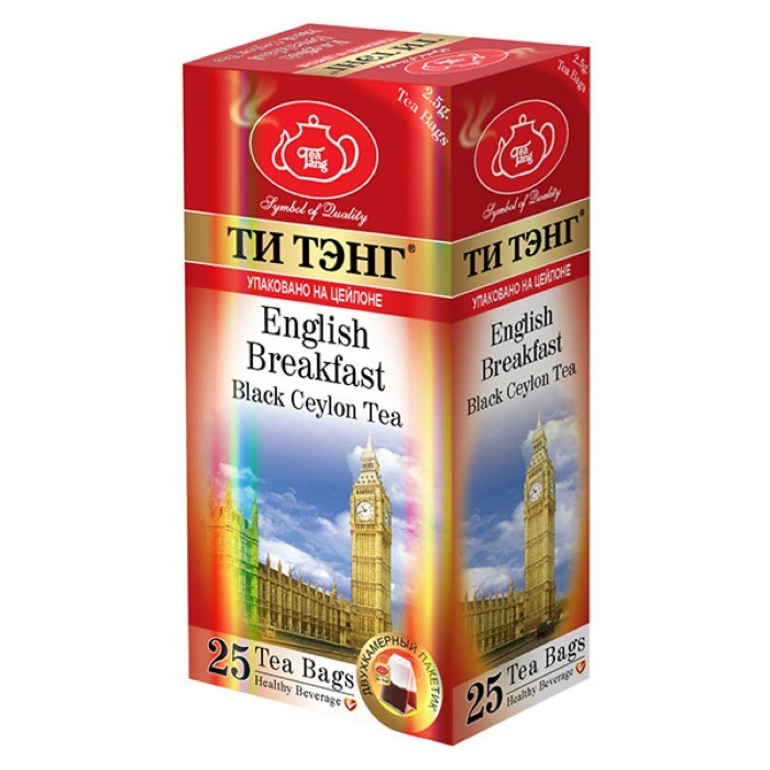 Чай черный в пакетиках для чашки Ти Тэнг English Breakfast, 25*2,5 г