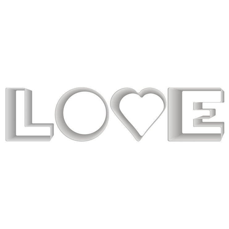 Набор кулинарных форм "LOVE". 4 шт. 6~7х7 см.