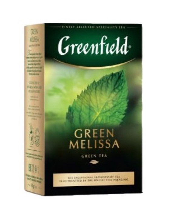 Чай зеленый листовой травяной Greenfield Green Melissa (Гринфилд Грин Мелисса), 85 г