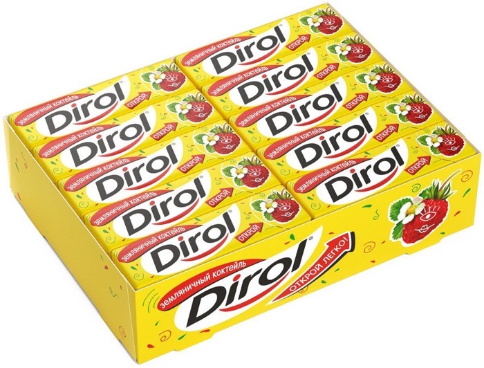 Dirol WHITE Клубника 30 шт/24 бл. в ко