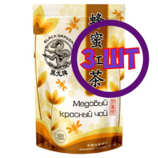 Чай красный листовой Черный Дракон медовый, 100 г (комплект 3 шт.) 0721745