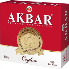 Чай черный в пакетиках для чашки Akbar Ceylon с медалью, 100*2 г