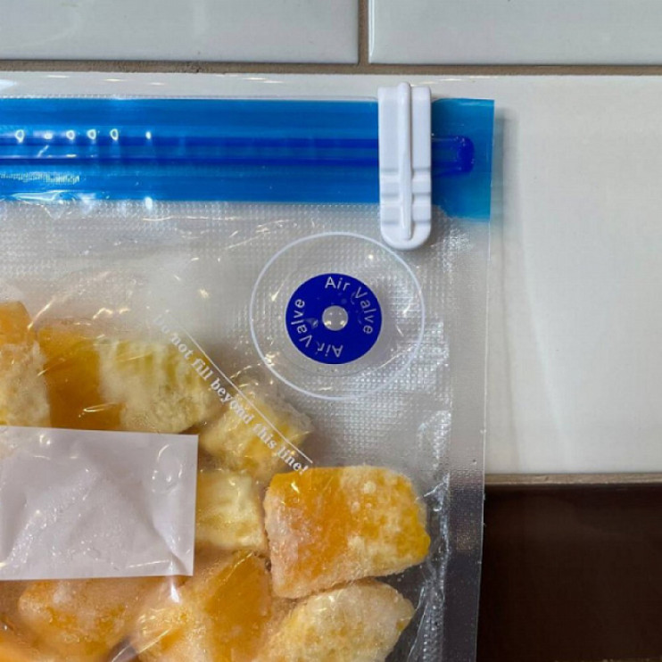 Вакуумный пакет с замком zip-lock для хранения продуктов многоразовый. Размер 21х22см.  (арт. VL80-480)