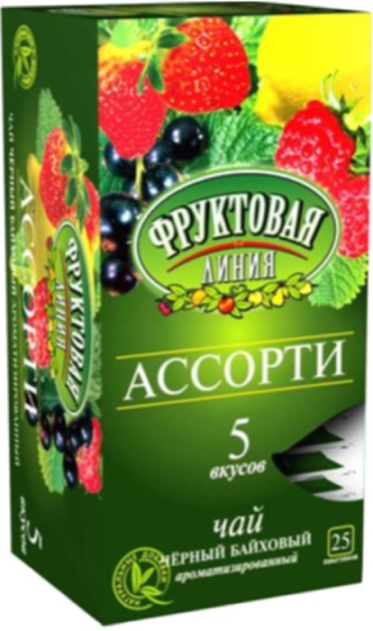 Фруктовая линия Ассорти 25 пак.*1,5 г черный (24)