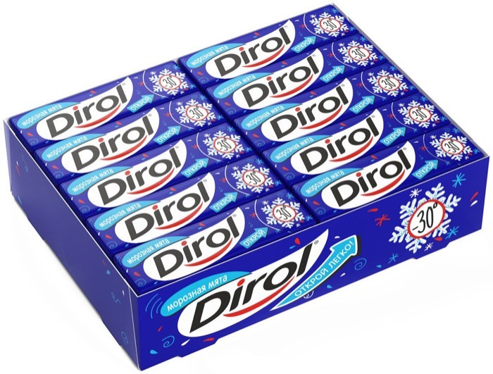 Dirol Морозная Мята 13,6 г (30 шт)(24 бл.)