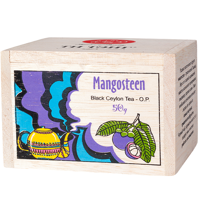 Чай весовой черный Ти Тэнг Mangosteen O.P. в деревянном сундучке, 50 г