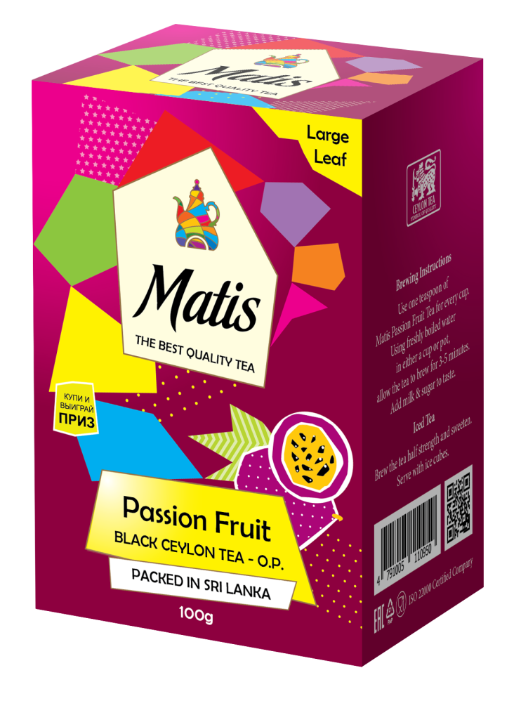 Чай весовой черный Матис Passion Fruit O.P., 100 г