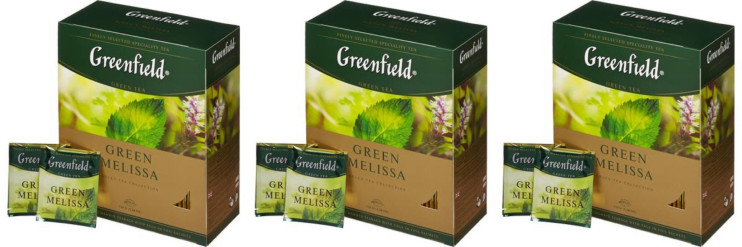 Чай зеленый в пакетиках Greenfield Green Melissa, 100*1,5 г (комплект 3 шт.) 6008795