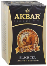 Чай черный листовой Akbar LIMITED EDITION с медалью, к/лист, 200 г