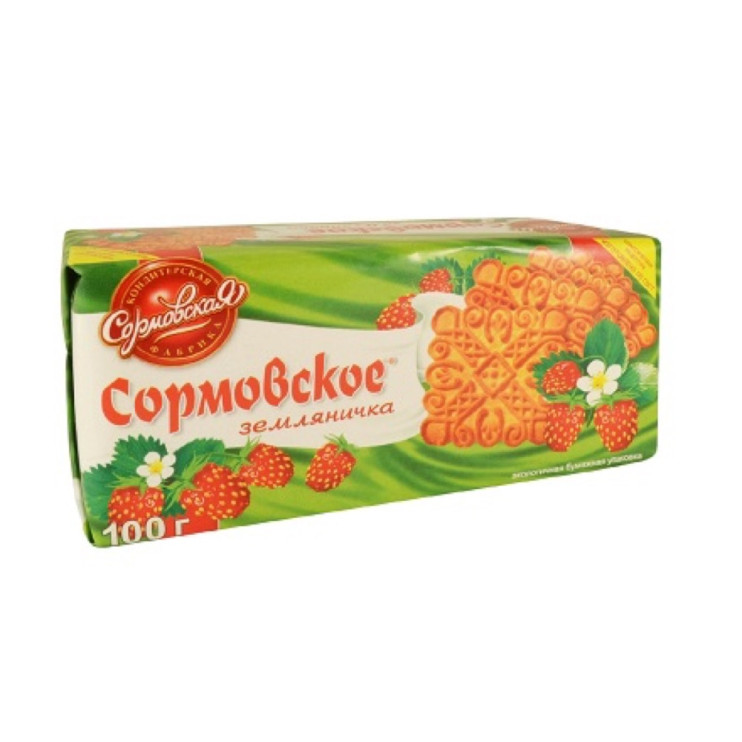 Объединенные Кондитеры Печенье СОРМОВСКОЕ Земляничка,100 г (42)