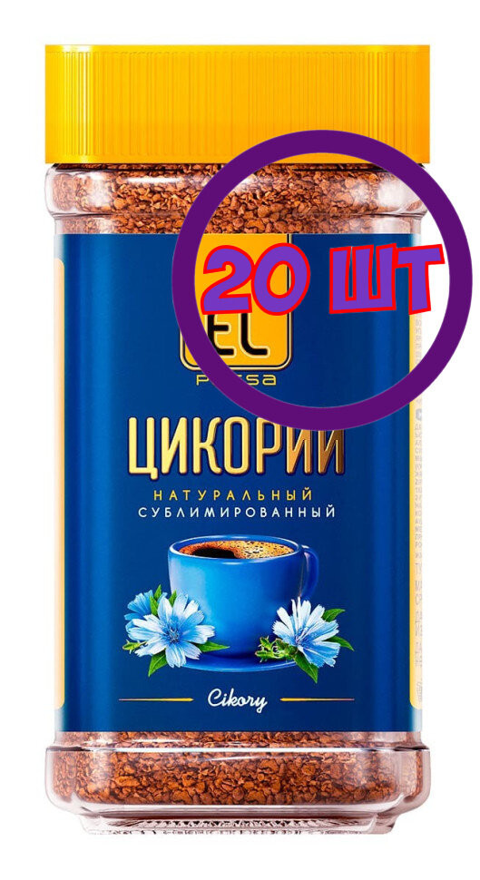 Цикорий EL PASSA натуральный сублимированный растворимый, 100г, стекло (комплект 20 шт.) 1839439