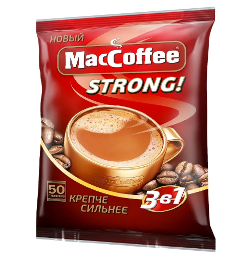 MacCoffee Кофе 3 в 1 MacCoffe Strong (крепкий) 16 г х 50 пак. 0101223