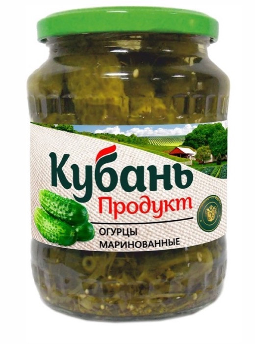 Кубань продукт Огурцы маринованные 680 г, ст. (12)