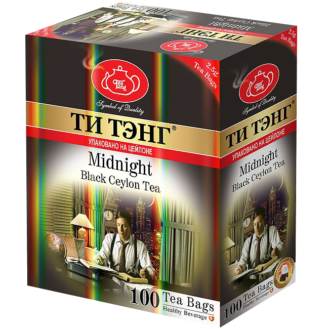 Чай черный в пакетиках для чашки Ти Тэнг Midnight, 100*2,5 г