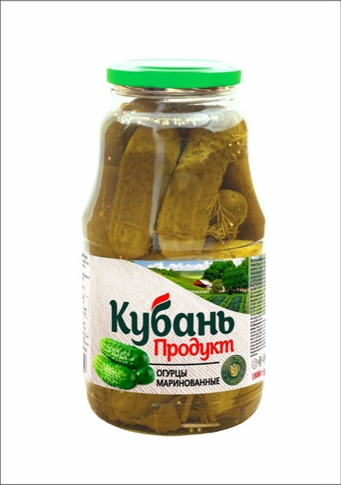 Кубань продукт Огурцы маринованные 1800 г, ст. (6)