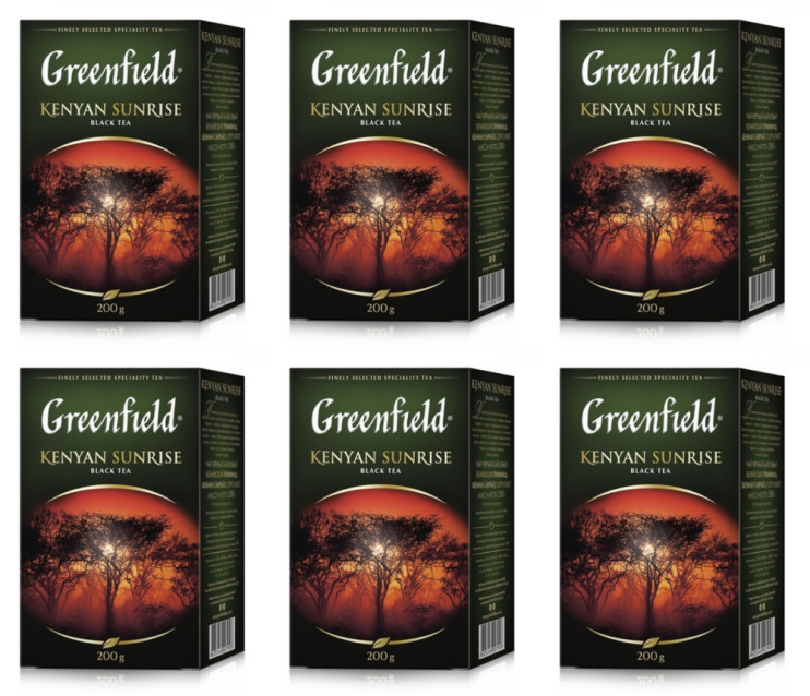 Чай черный листовой Greenfield Kenyan Sunrise, 200 г (комплект 6 шт.) 6007958