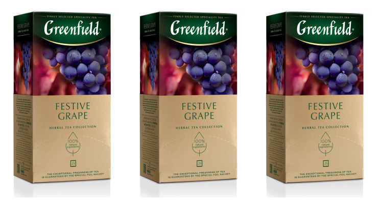 Чай фруктовый в пакетиках для чашки Greenfield Festive Grape, 25*2 г (комплект 3 шт.) 6005220
