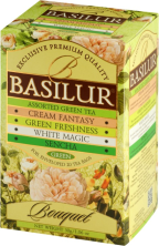 Basilur Букет "АССОРТИ" 20 пак.*1,5 г+5 пак. подарок,зеленый, картон (12) (70197)