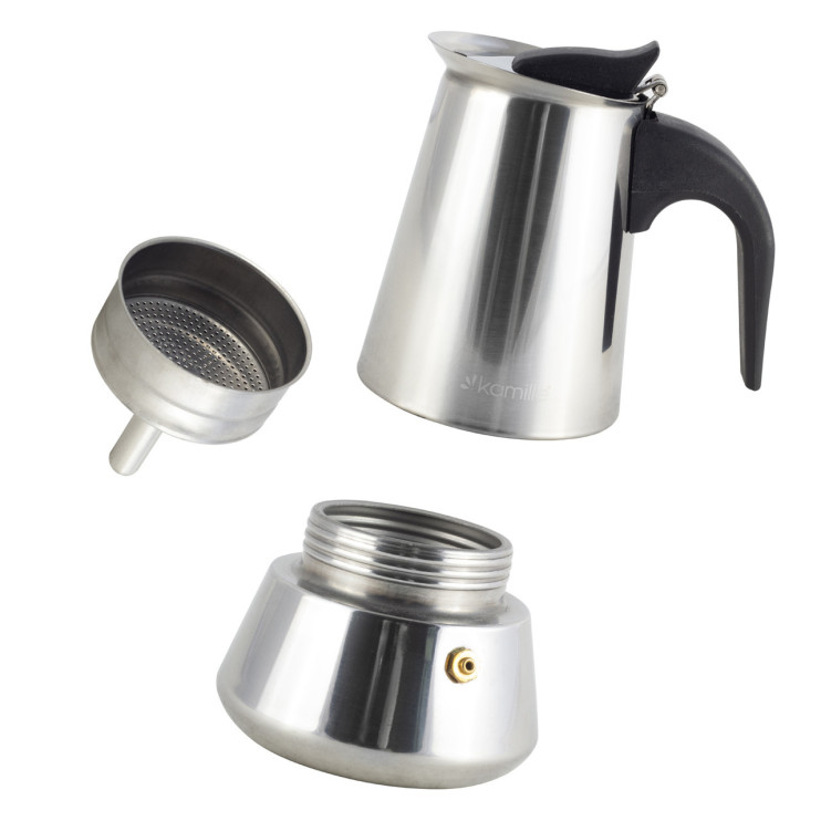 Кофеварка гейзерная из нержавеющей стали Kamille KM-0550 (200 мл. 4 порции) 928241
