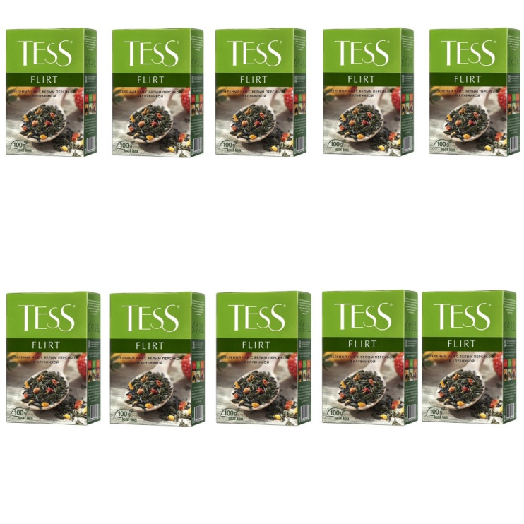 Чай зеленый листовой Tess Flirt (Тесс Флирт), 100 г (комплект 10 шт.) 6006487