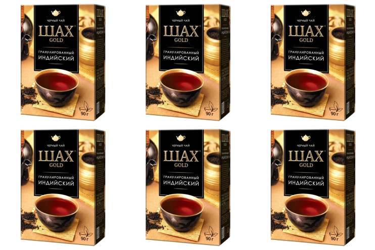 Чай черный гранулированный Шах Голд Индийский, 90 г (комплект 6 шт.) 6012358