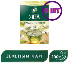 Чай зеленый листовой Принцесса Ява Традиционный, 200 г (комплект 5 шт.) 6001871