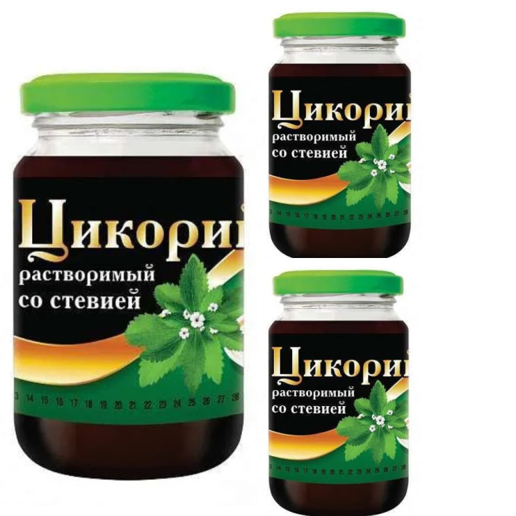 Цикорий "Русский цикорий" жидкий СТЕВИЯ, стекло, 200 гр (комплект 3 шт.) 5900036