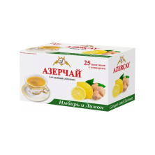 Чай Азерчай Имбирь и Лимон зеленый 25 пак.*1,8 гр (комплект 2 шт.) 2760018