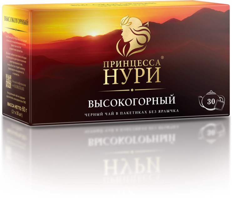 Чай черный в пакетиках для чашки Принцесса Нури Высокогорный, б/я, 30*2 г