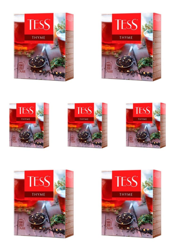Чай черный в пакетиках для чашки Tess Thyme (Тесс Тайм), 100*1,5 г (комплект 7 шт.) 6011856