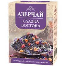 Чай листовой черный Азерчай Сказка востока, с яблоком и шиповником, картон,90 г 2760391
