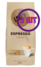 Кофе в зернах LEBO ESPRESSO CREMA, темная обжарка, м/у, 1 кг (комплект 3 шт.) 6002320